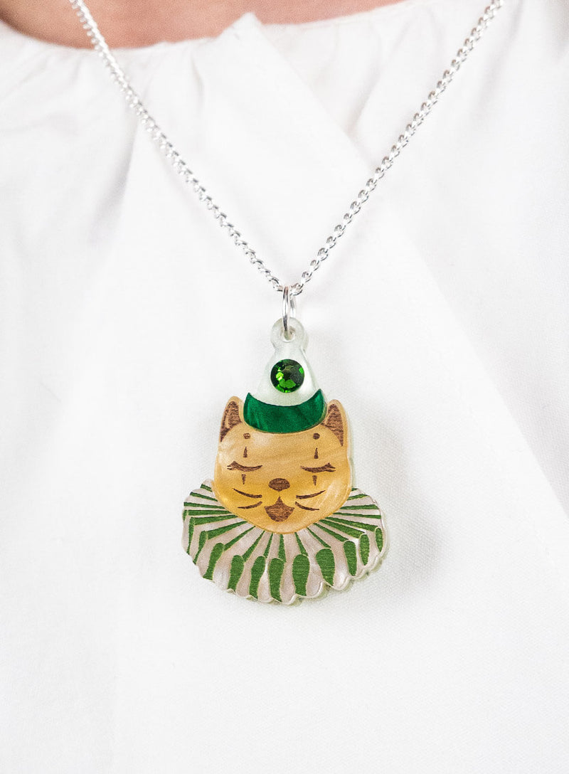 Cute Circus Cat pendant necklace