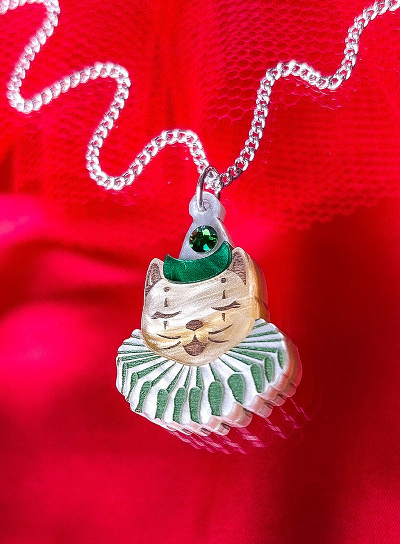 Cute Circus Cat pendant necklace