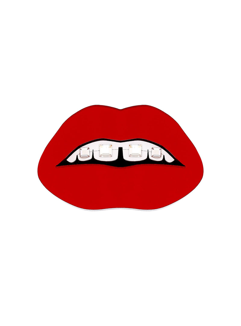 Tatty Devine Dental Bling Brooch - Mirror Red