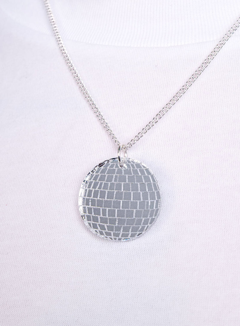 Disco Ball Pendant Silver Mirror