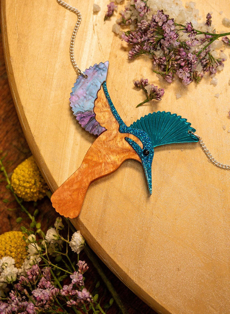 Tatty Devine Diving Kingfisher Necklace