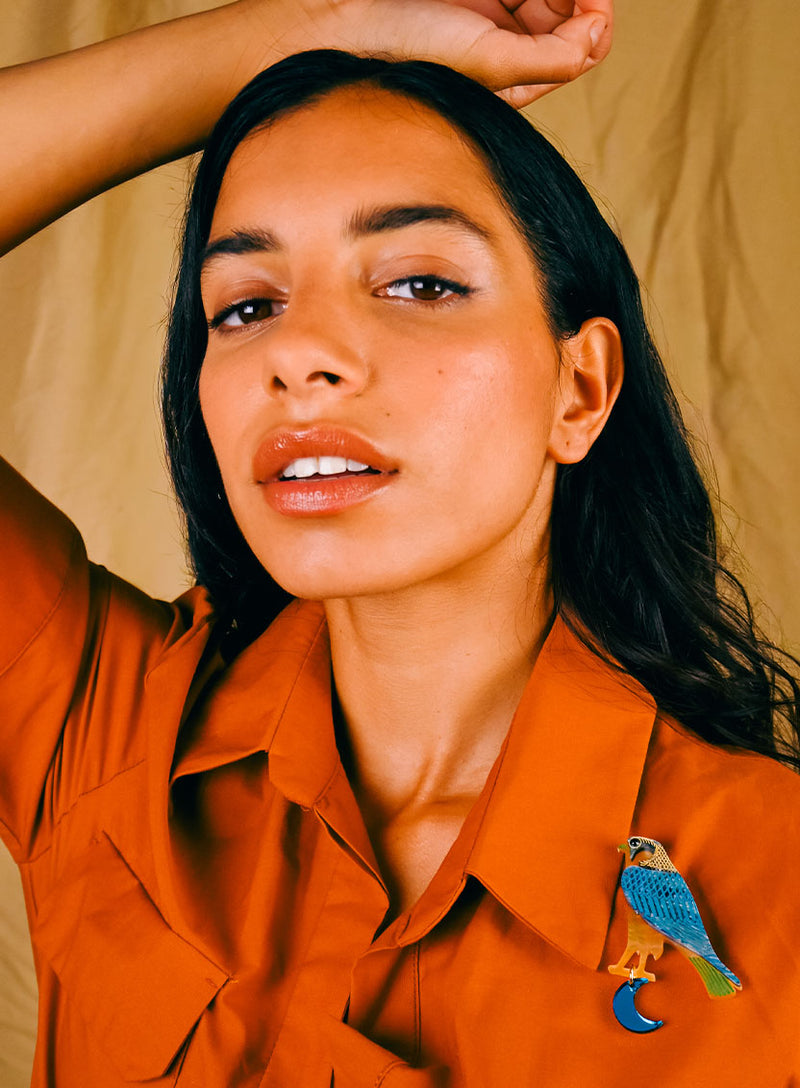 Eagle and Moon Brooch