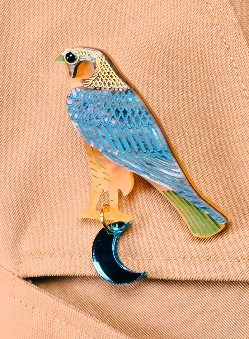 Eagle and Moon Brooch