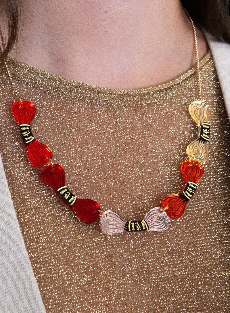 Embroidery Thread Necklace - Russet