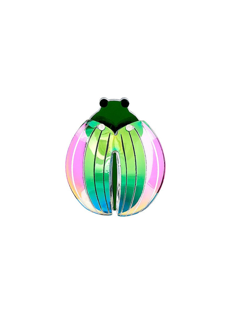 Tatty Devine Emerald Beetle Brooch