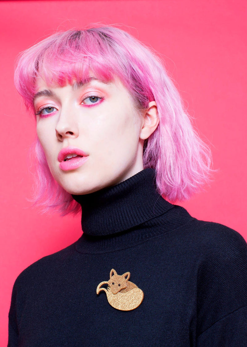 Tatty Devine Fox Brooch - Gold Dust