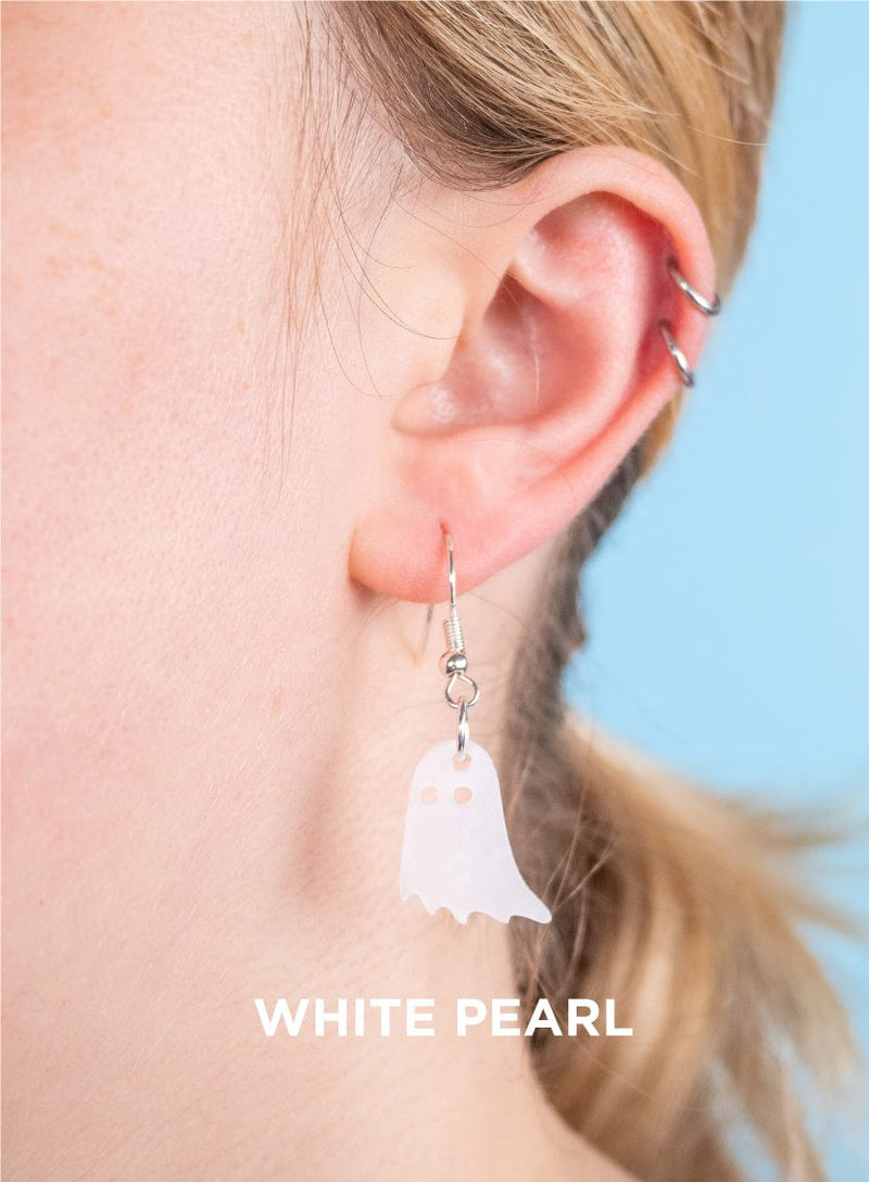 Tatty Devine Ghost Charm Earrings White Pearl