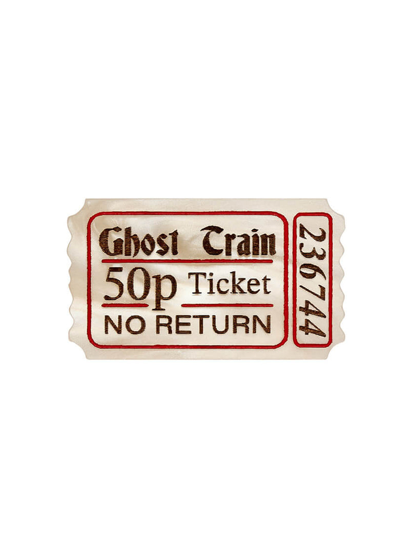 Ghost Train Ticket Brooch - Recycled