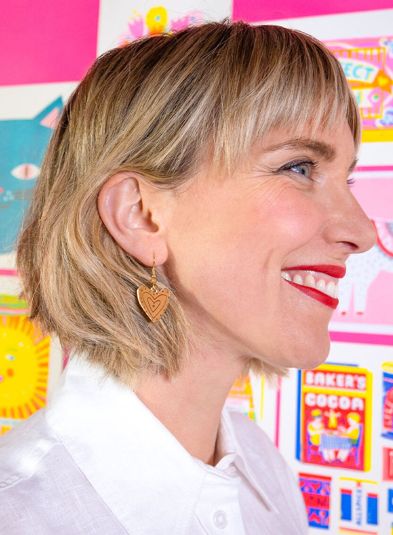 Golden Heart Earrings