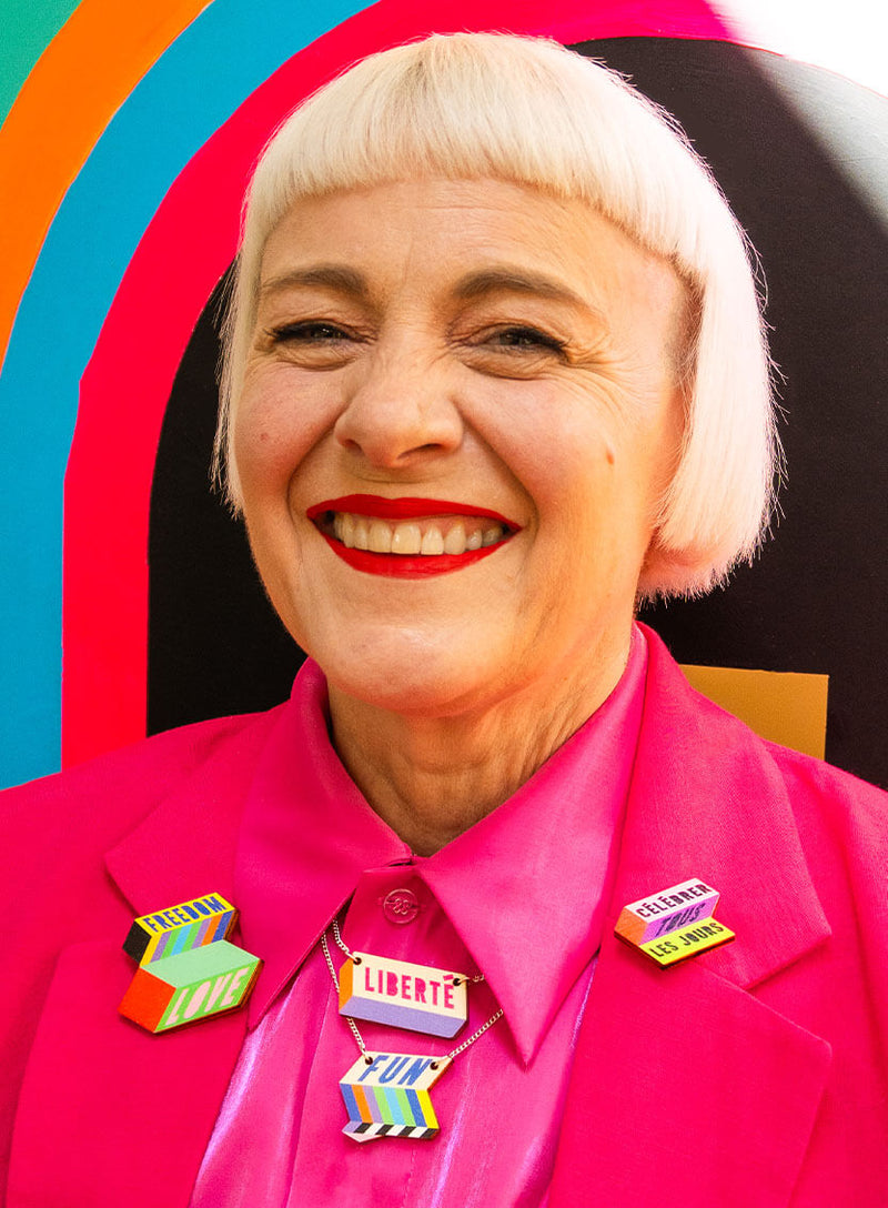 LOVE & FREEDOM Brooch | Tatty Devine X Morag Myerscough