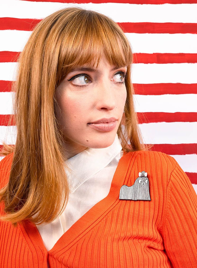 Tatty Devine x Gemma Correll Hairy Dog Brooch