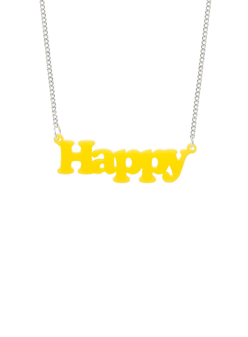 Tatty Devine Happy Necklace - Recycled Yellow