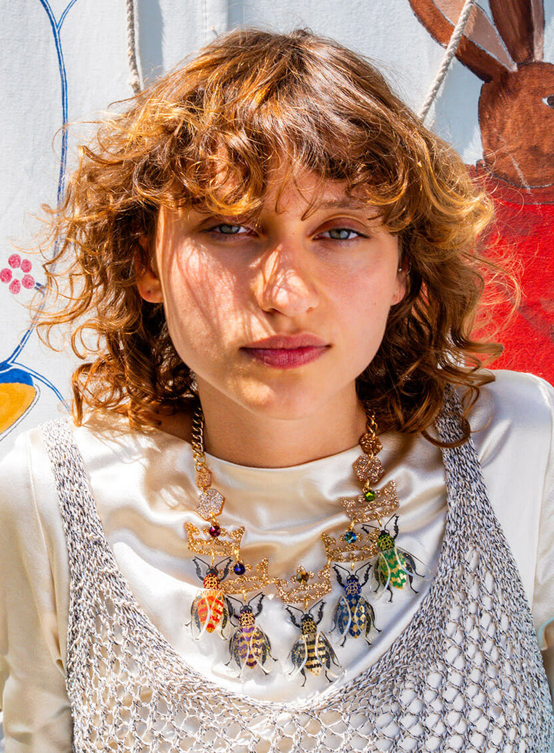 Heraldic Bees Statement Necklace