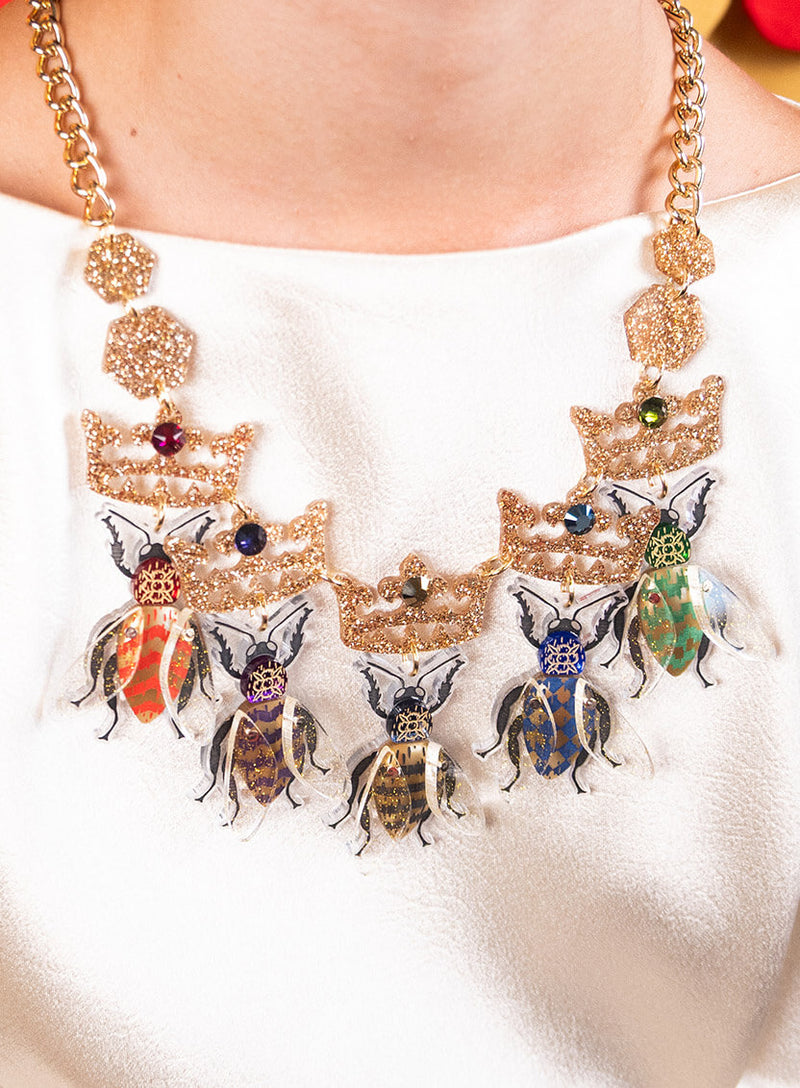 Heraldic Bees Statement Necklace
