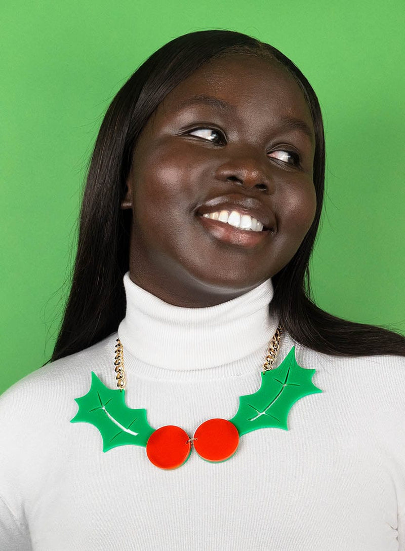 Tatty Devine Holly Statement Necklace - Recycled Green
