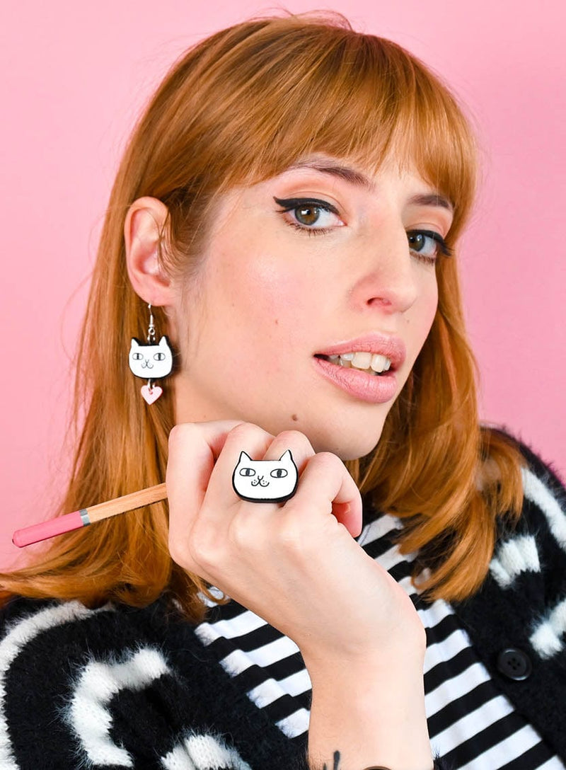 Tatty Devine x Gemma Correll I Hate You The Least Cat Ring