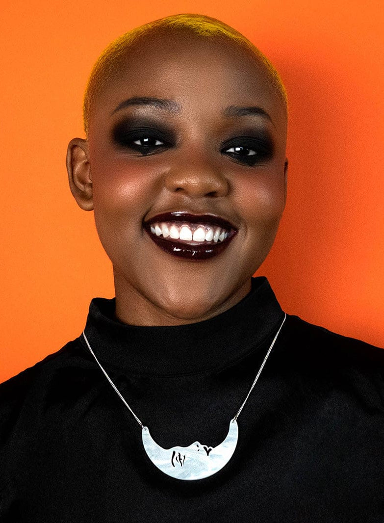 Tatty Devine La Luna Moon Small Necklace - Pearl - Seconds