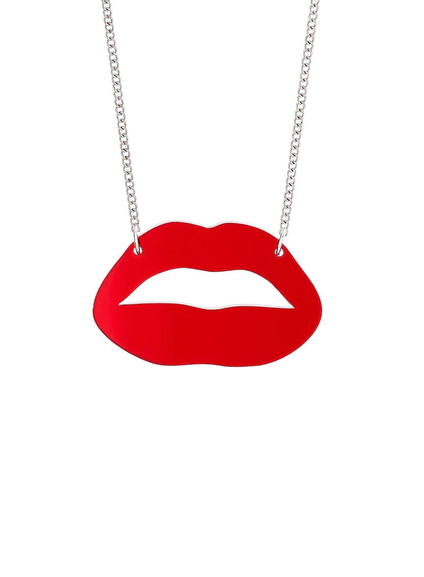 Tatty Devine Lipstick Kiss Necklace - Mirror Red