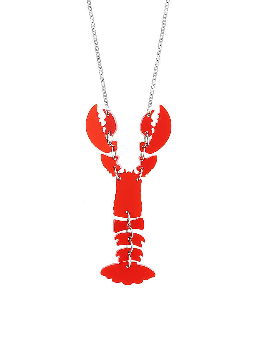 Lobster Necklace - Ruby Shimmer