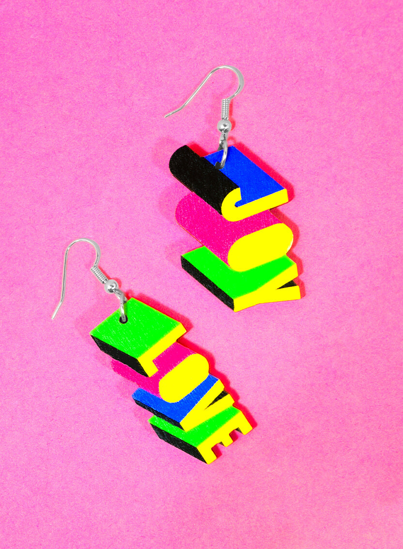 LOVE & JOY Earrings | Tatty Devine X Morag Myerscough