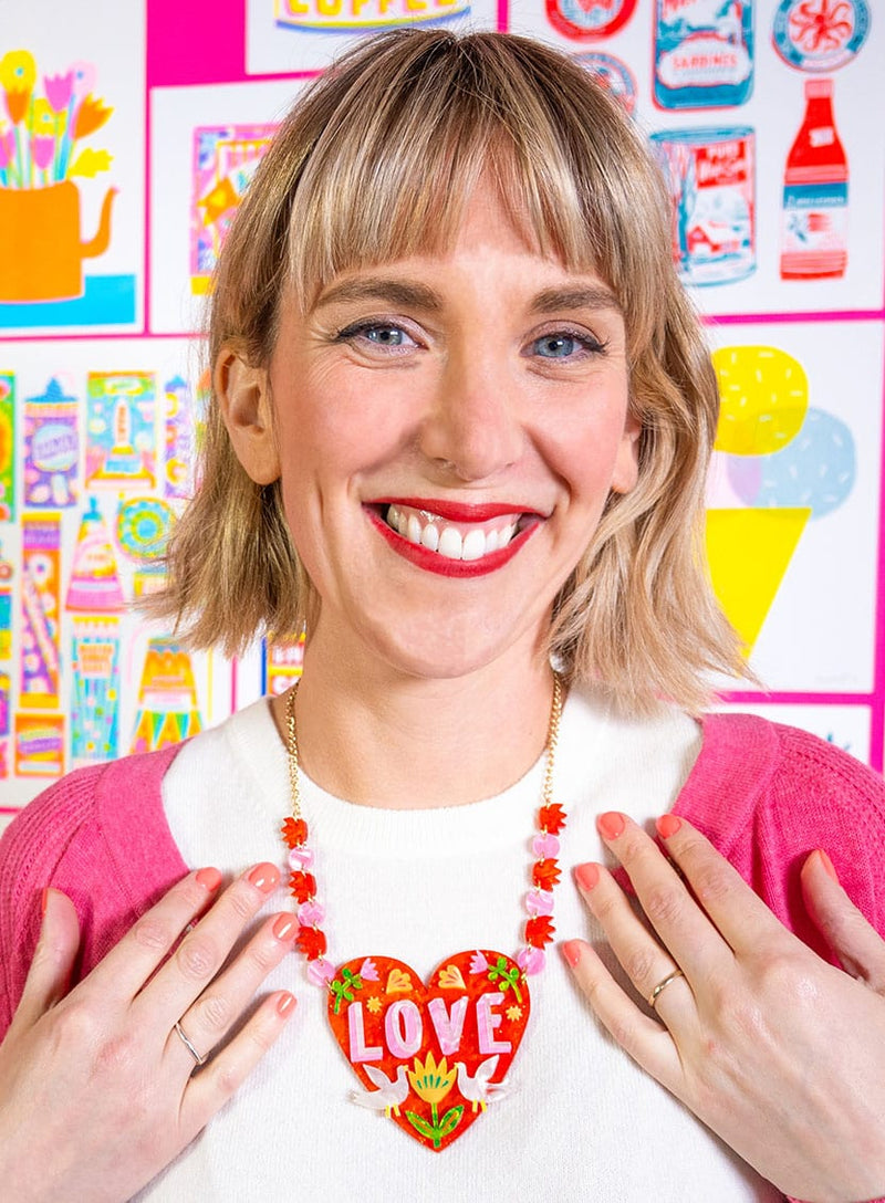 Love Heart Statement Necklace The Printed Peanut Louise Lockhart
