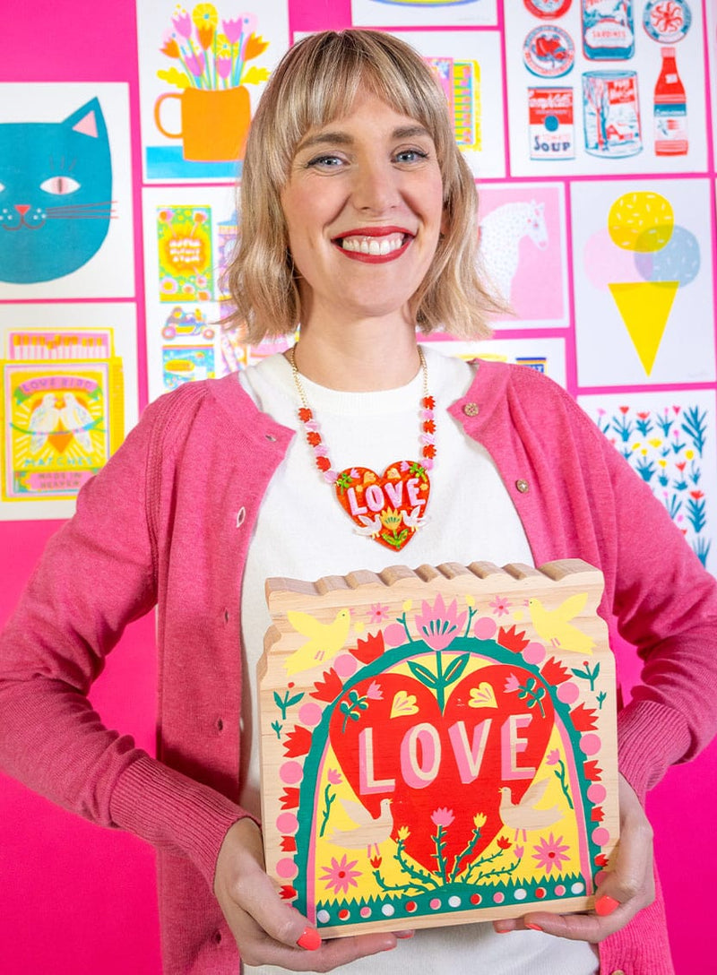 Love Heart Statement Necklace The Printed Peanut