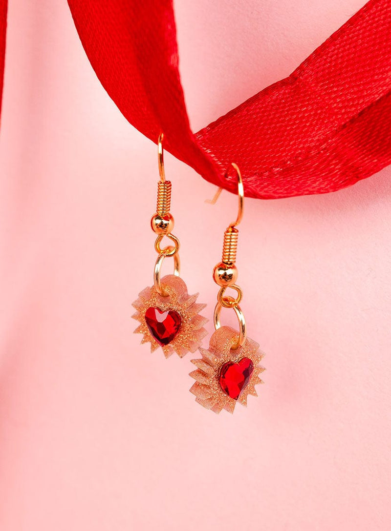 Tatty Devine Mini Immaculate Heart Earrings