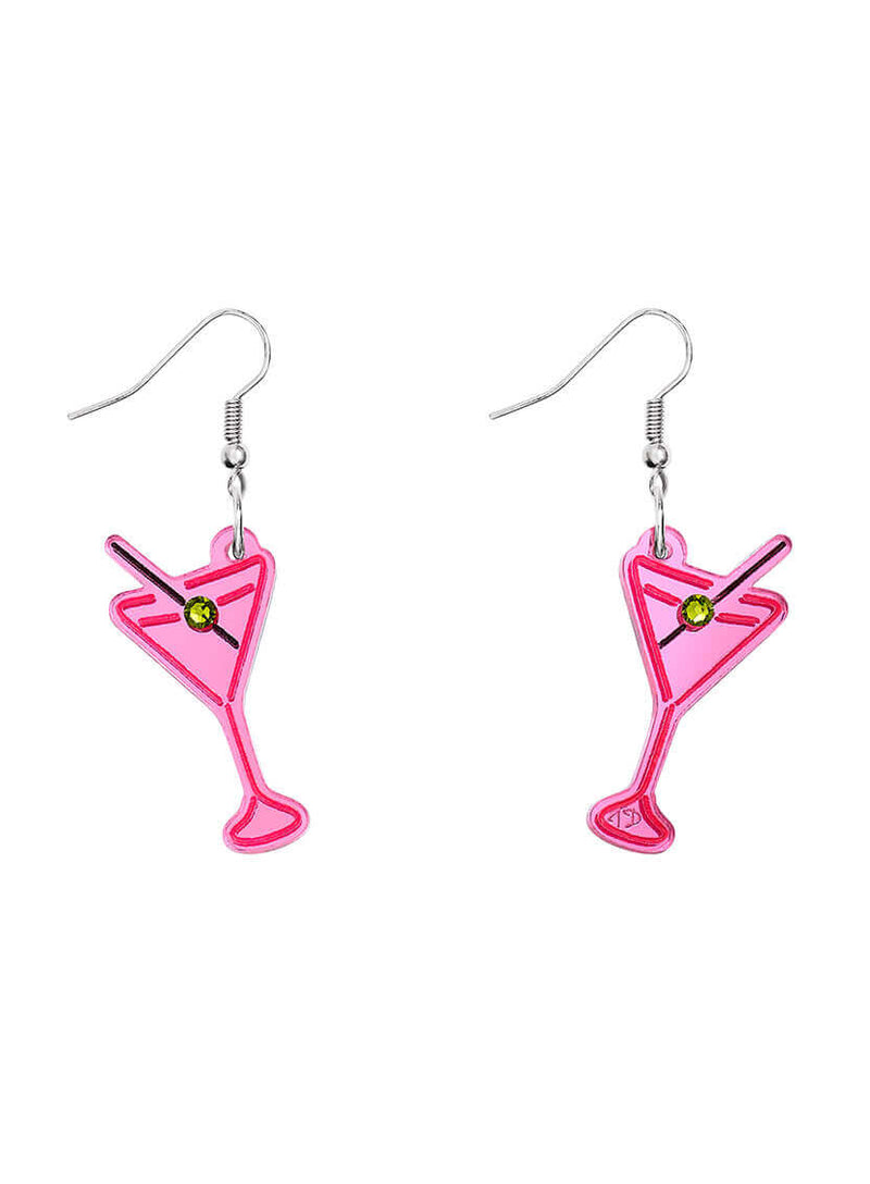 Neon Cocktail Earrings - Pink