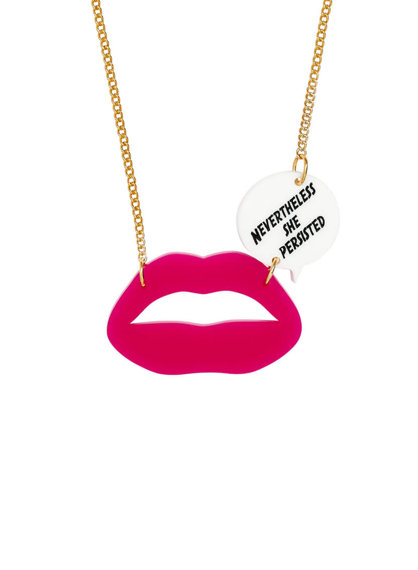Nevertheless She Persisted Necklace - Recycled Pink