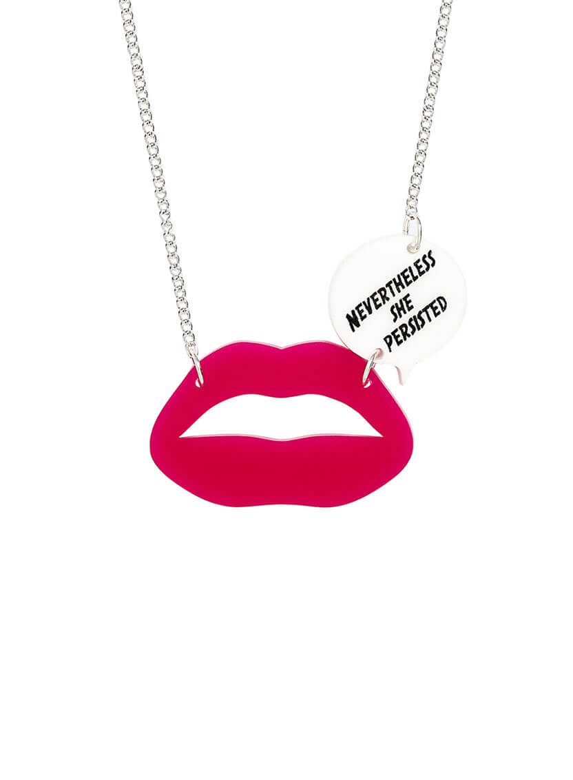 Nevertheless She Persisted Necklace - Recycled Pink