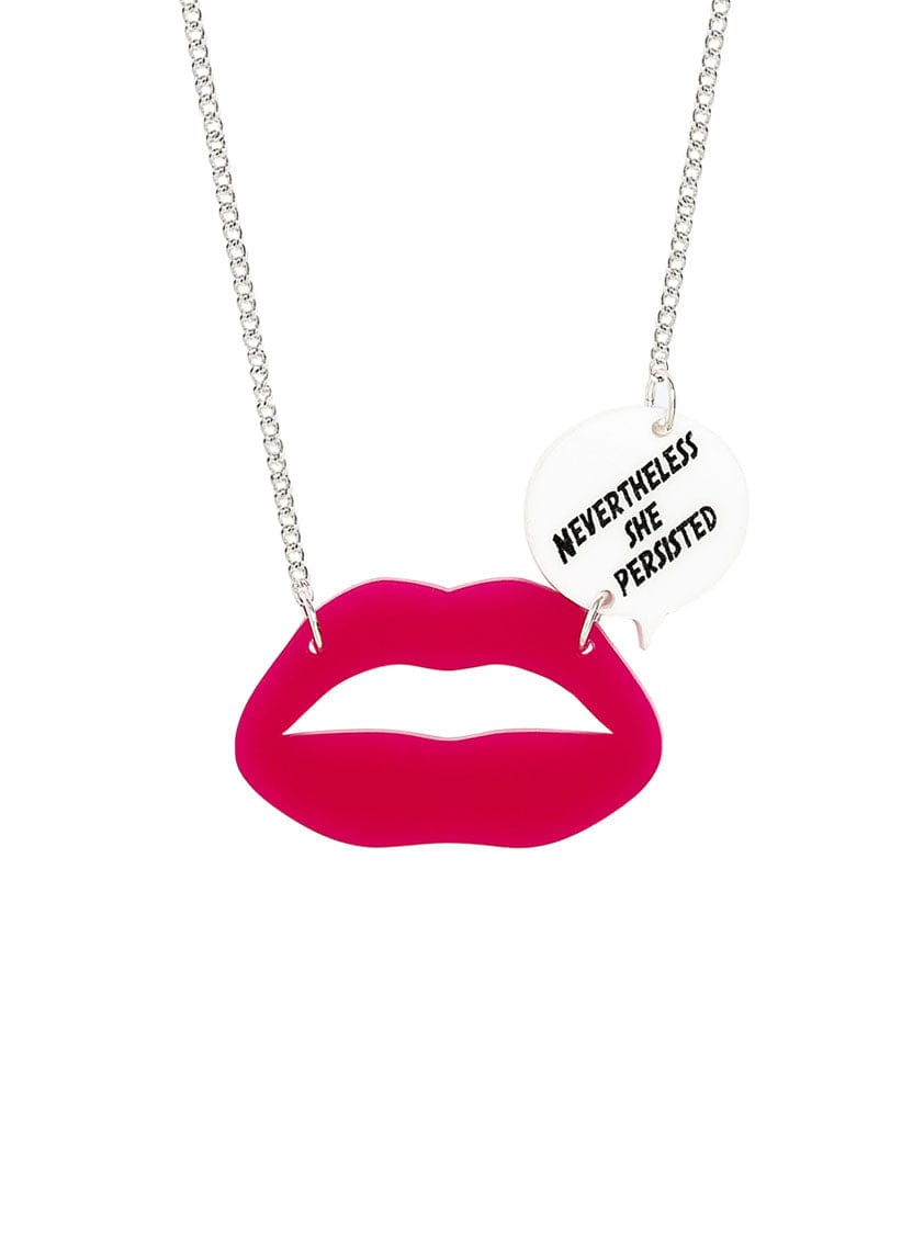 Tatty Devine Nevertheless She Persisted Necklace - Recycled Pink