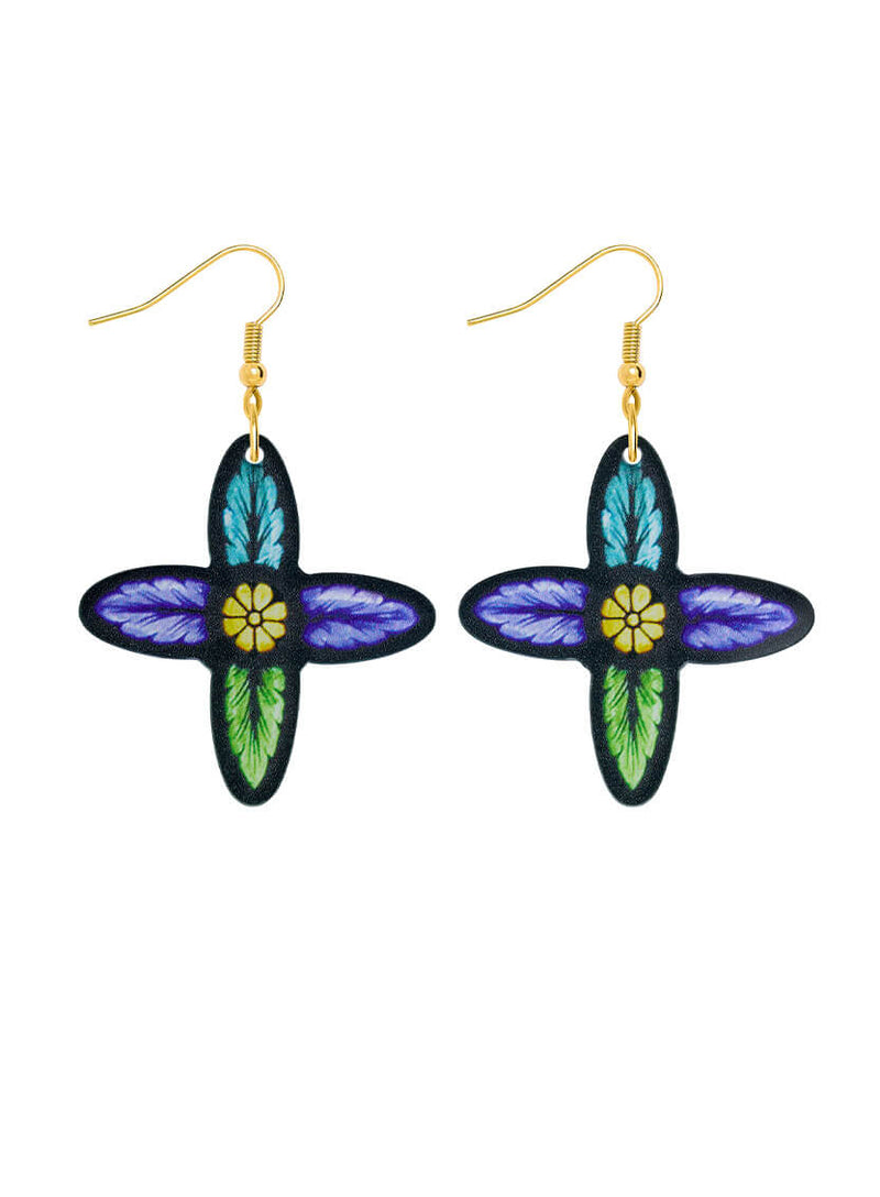 Painted Glass Earrings