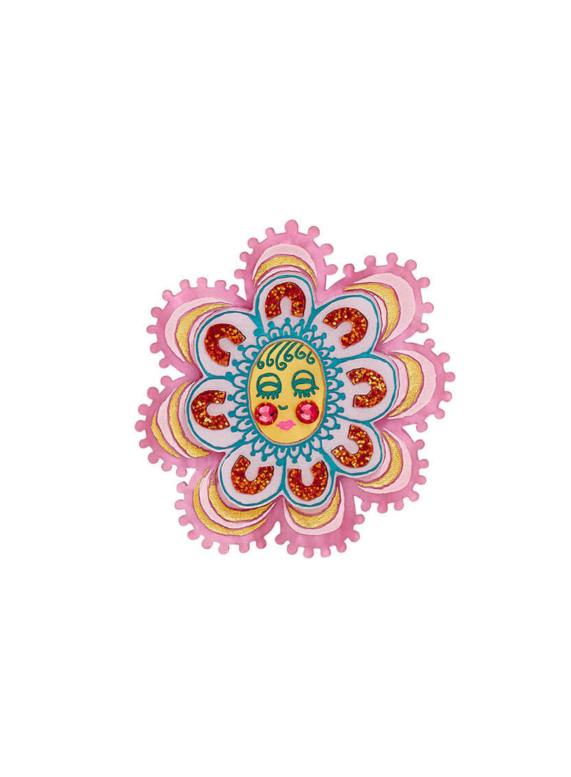 Pink Ancestor Flower Brooch