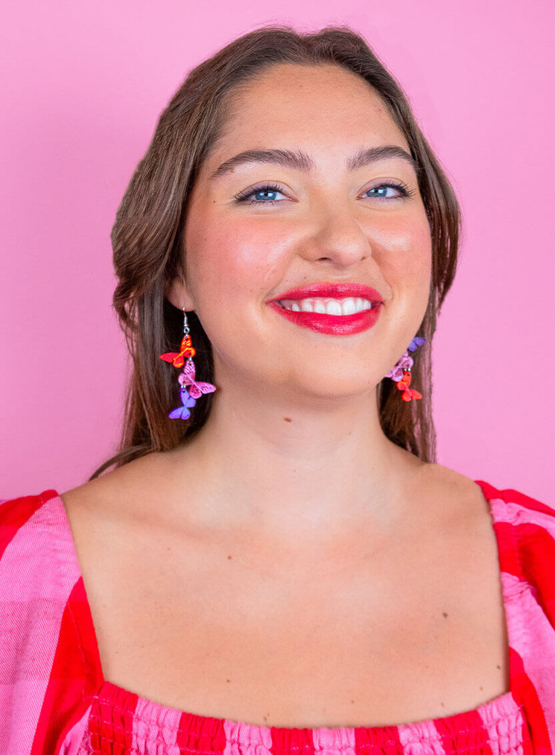 Pink Butterflies Earrings
