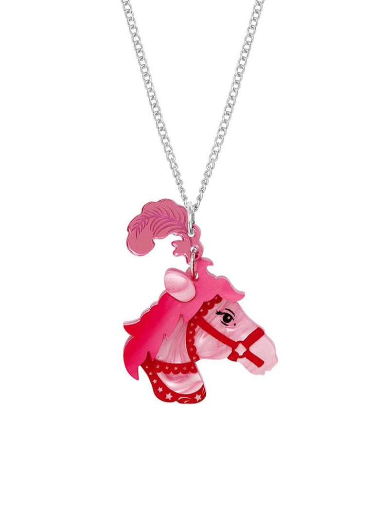 Pink Pony Pendant necklace by Tatty Devine