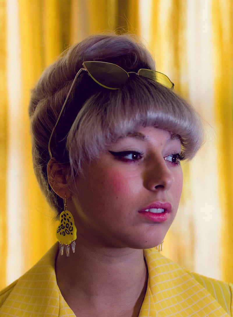 Tatty Devine Pop Leopard Paw Earrings - Yellow