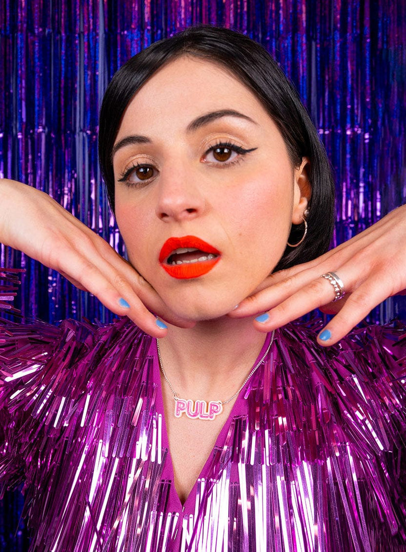Tatty Devine x Pulp Pulp Necklace - Pink