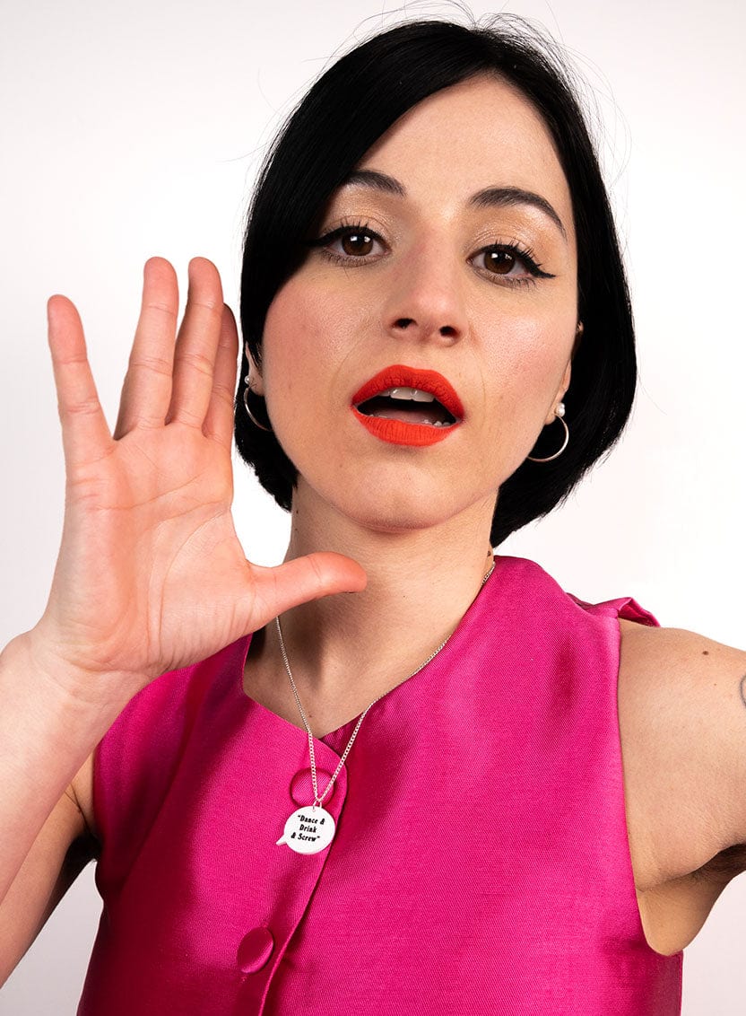 Tatty Devine x Pulp Pulp Speech Bubble Necklace - Dance and Drink