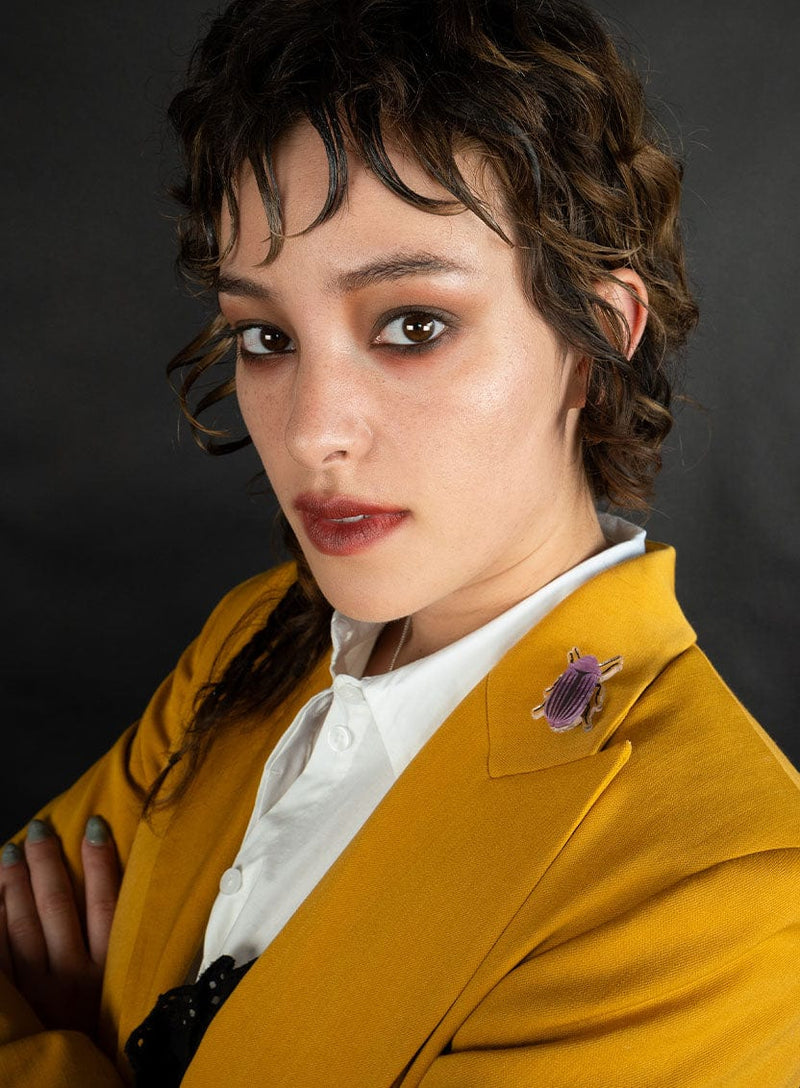 Tatty Devine Purple Jewel Beetle Brooch