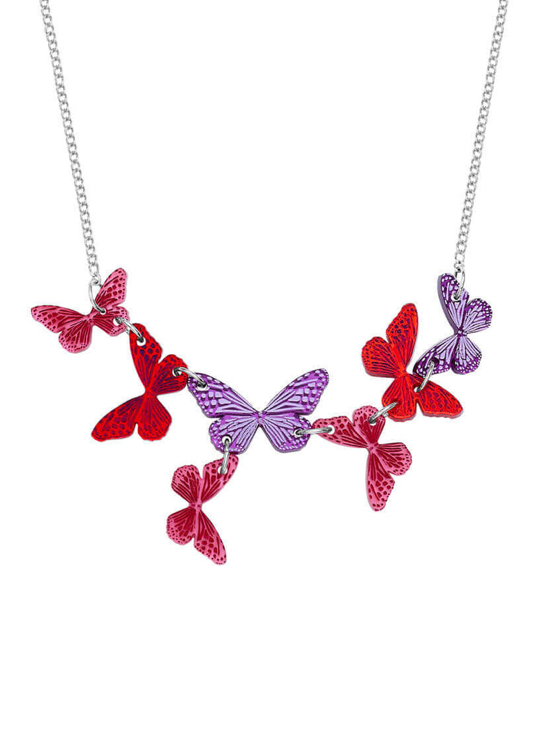 Pink Butterflies Necklace
