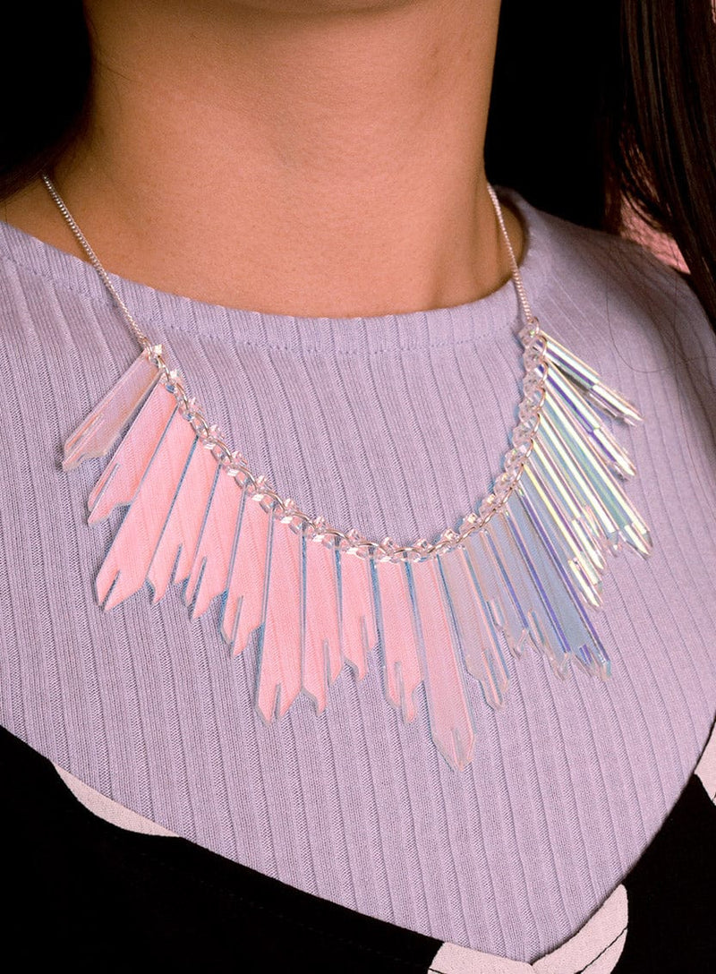 Tatty Devine Radiance Necklace Kit - Iridescent - Silver Chain