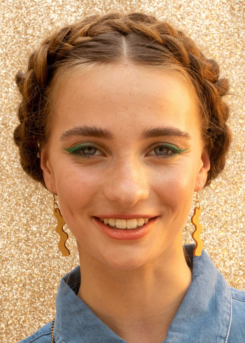 Tatty Devine Ric Rac Earrings - Gold Dust