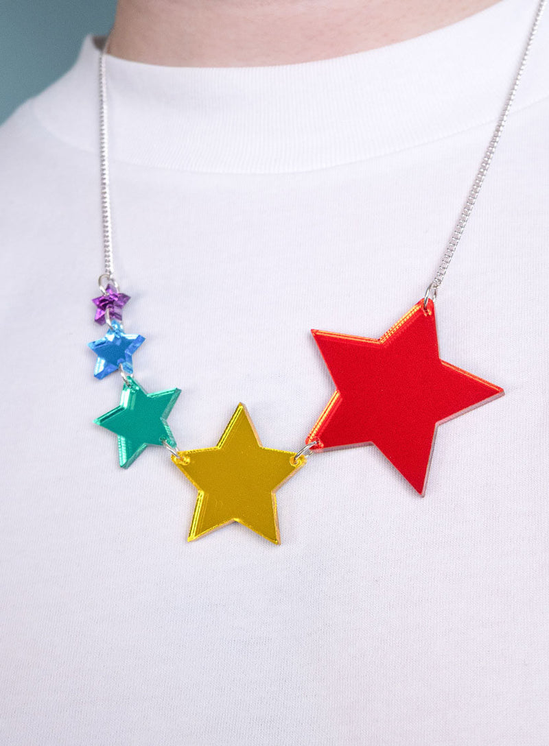 Shooting Star Necklace - Mirror Rainbow