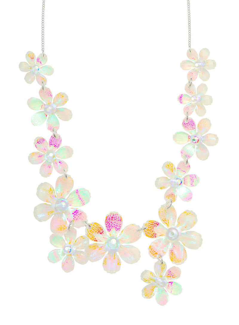 Skeleton Flower Statement Necklace