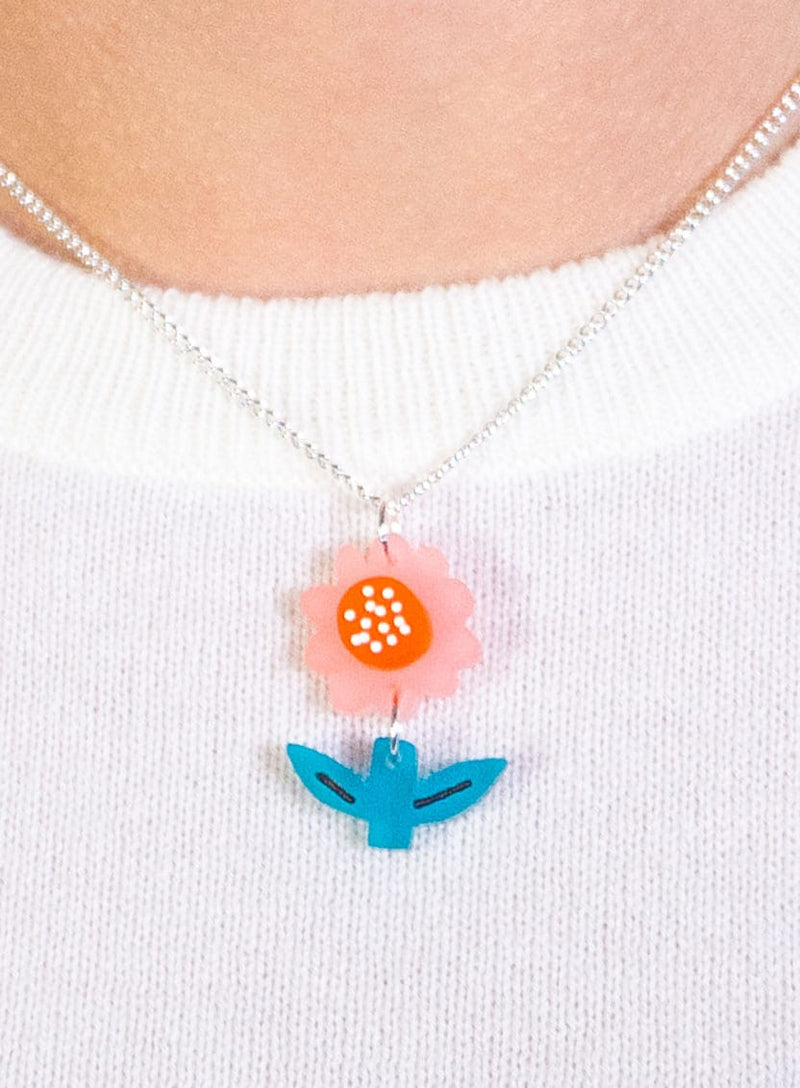 Springtime Flower Pendant Necklace