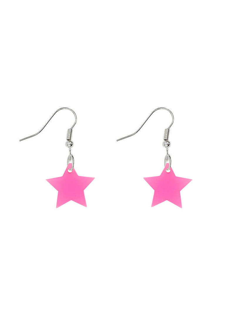 Tatty Devine Star Charm Earrings Glow in the Dark Pink