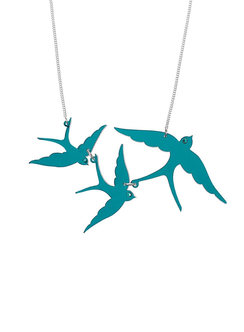 Tatty Devine Swallow Triple Necklace - Turquoise