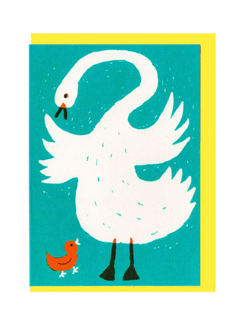 The Printed Peanut - Swan and Cygnet Card