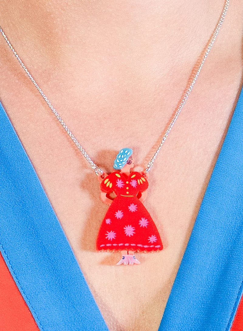 Woman In Dress Necklace The Printed Peanut