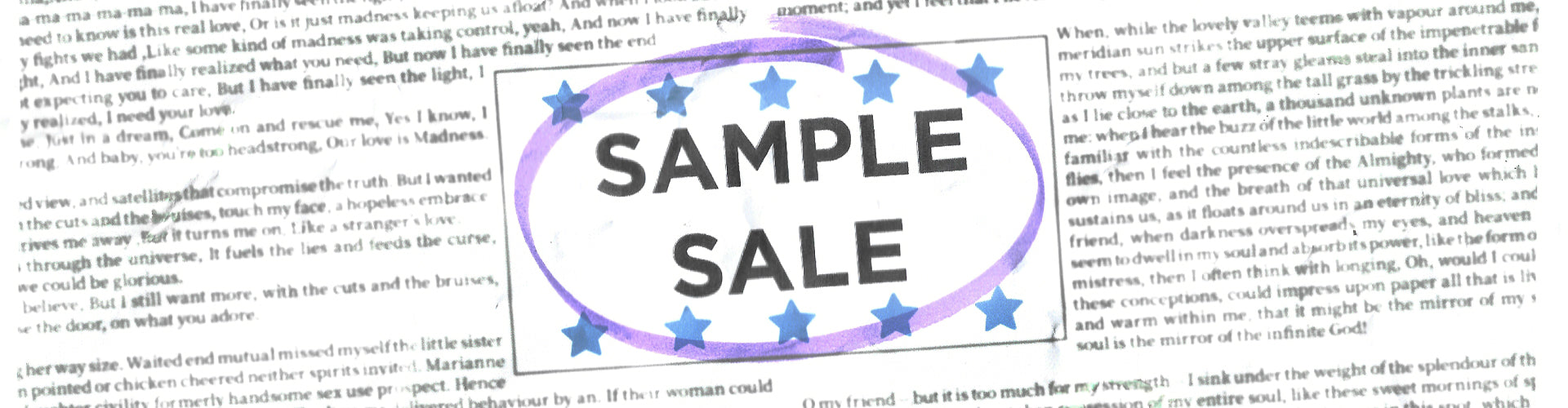 Get ready for SAMPLE SALE!